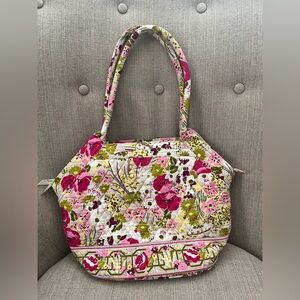 Retired VERA BRADLEY Make Me Blush Shoulder Bag Pink Green Purse